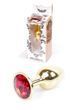 Металева анальна пробка з кристалом Boss Jewellery, 7 см (червоний) 15916 фото