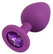 Анальная пробка с кристаллом Colorful Joy Jewel Medium, 8 см (фиолетовый)