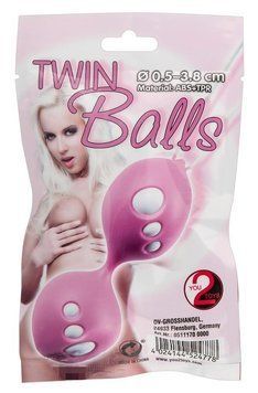 Вагинальные шарики Twin Balls, 11 см (розовый) 10342 фото