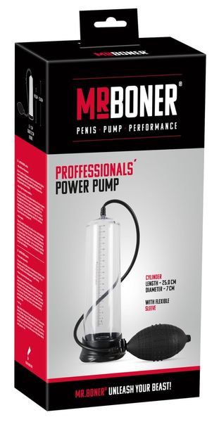 Помпа для пениса Mister Boner Professionals Power Pump, 25 см (прозрачный) 9479 фото