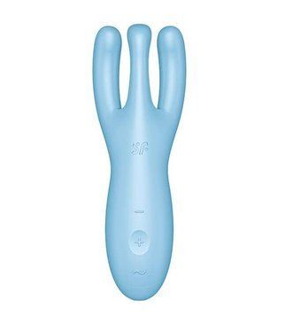 Вибратор для клитора Satisfyer Threesome 4, 14 см (голубой) 26562 фото