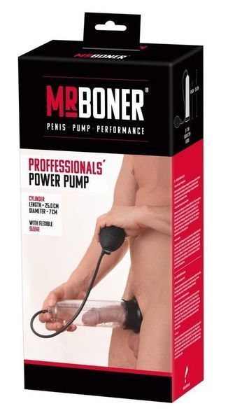 Помпа для пеніса Mister Boner Professionals Power Pump, 25 см (прозорий) 18958 фото