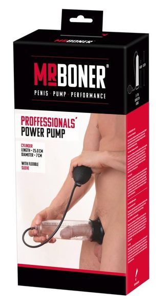 Помпа для пениса Mister Boner Professionals Power Pump, 25 см (прозрачный) 9479 фото