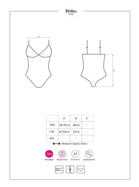 Боді Obsessive Shibu, S/M (чорний) 8115_EU фото