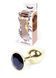 Металлическая анальная пробка с кристаллом Boss Jewellery Gold Plug, 7 см (черный) 15916 фото 1