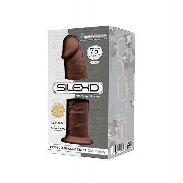 Фаллоимитатор Silexd Premium Silicone Dildo Model 2 Size 7.5, 19 см (коричневый) 8241 фото