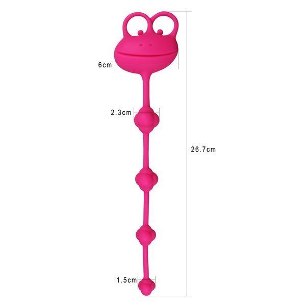 Анальные бусы Silicone Frog, 26.7 см (розовый) 47710 фото