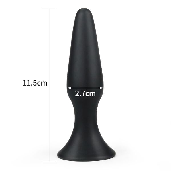 Анальна пробка LoveToy Lure Me Butt Plug Slim, 11.5 см (чорний) 14127 фото