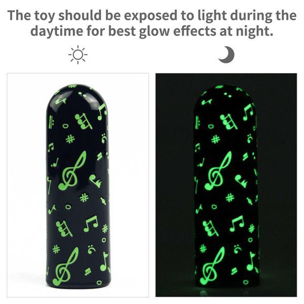 Вібратор для клітора LoveToy Music Massager Glow In The Dark, 8,5 см (чорний) 32408 фото