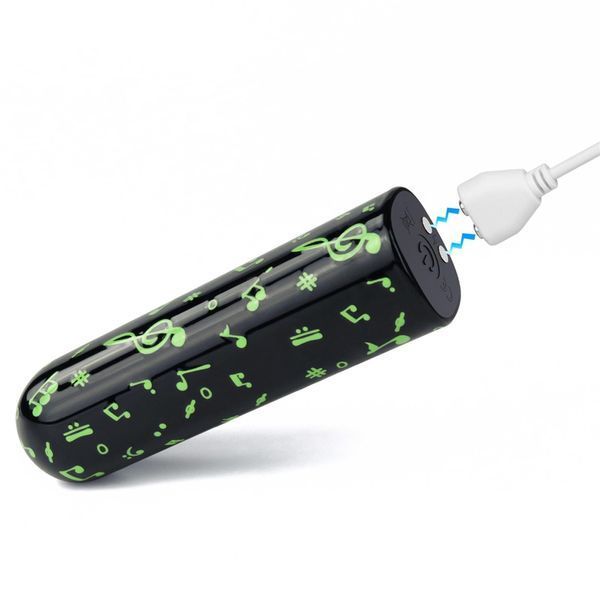Вібратор для клітора LoveToy Music Massager Glow In The Dark, 8,5 см (чорний) 32408 фото