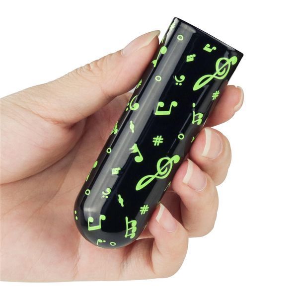 Вібратор для клітора LoveToy Music Massager Glow In The Dark, 8,5 см (чорний) 32408 фото