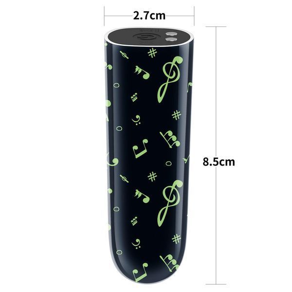 Вібратор для клітора LoveToy Music Massager Glow In The Dark, 8,5 см (чорний) 32408 фото
