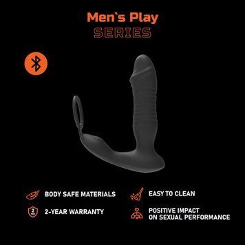 Стимулятор простати Erospace Men's Play B5, 17,3 см (чорний) 99574 фото