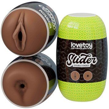 Двойной мастурбатор Lovetoy Slider Double-Ended Vagina and Anus (коричневый) 212308 фото
