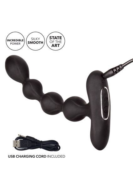Анальні намиста з вібрацією CalExotics Eclipse Slender Beads, 17,8 см (чорний) 14186 фото