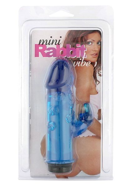 Вібратор-кролик Seven Creations Mini Rabbit Vibe, 12,5 см (блакитний) 8028 фото