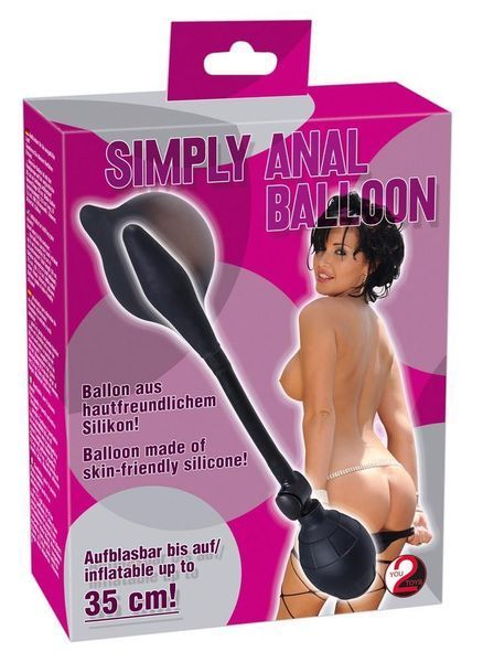 Надувная анальная пробка Simply Anal Balloon, 30 см (черный) 10328 фото