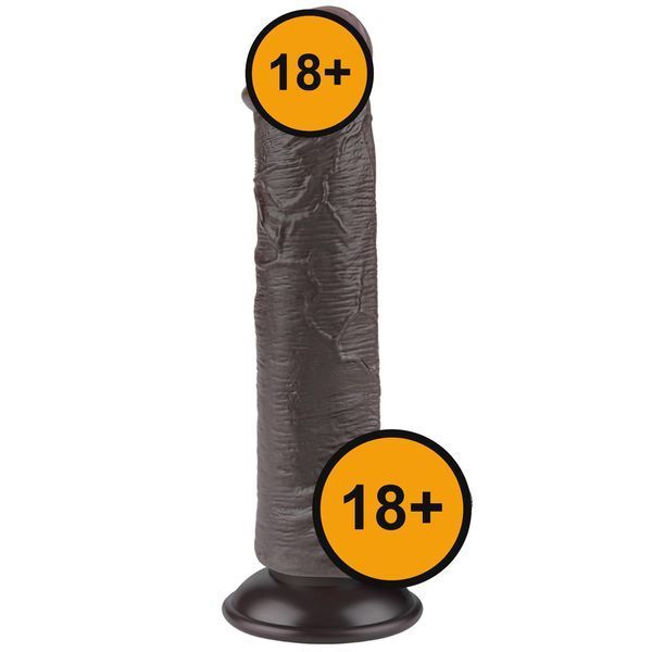 Фалоімітатор Lovetoy Sliding-Skin Dual Layer Dong 8'', 20.8 см (чорний) 129212 фото