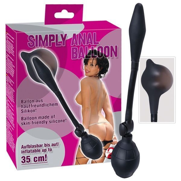 Надувная анальная пробка Simply Anal Balloon, 30 см (черный) 10328 фото