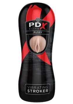 Мастурбатор с вибрацией PDX Elite Pussy Vibrating Stroker (телесный) 77736 фото