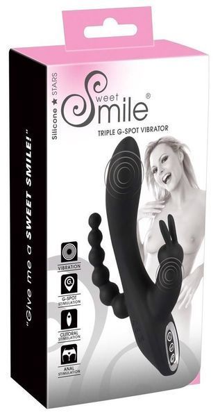 Вибратор Smile Triple G-Spot, 20,8 см (черный) 40952 фото