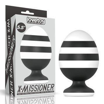 Анальная пробка LoveToy X-Missioner, 14 см (черно-белый) 32412 фото