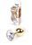 Металлическая анальная пробка с кристаллом Boss Jewellery Gold Plug, 7 см (прозрачный) 15916 фото