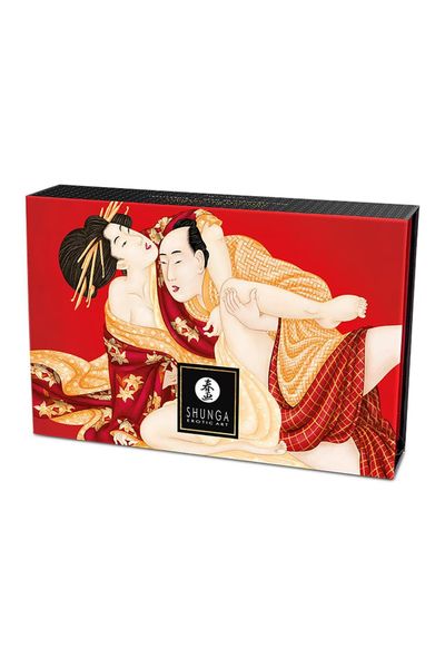 Подарунковий набір для масажу Shunga Kissable Massage Powder Sparkling Strawberry Wine, 2 шт 26674 фото