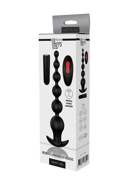 Анальная пробка Dream Toys Graduating Beads, 20.7 см (черный) 39317_EU фото