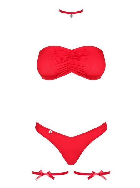 Комплект белья Obsessive Kissmas, L/XL (красный) 20100 фото
