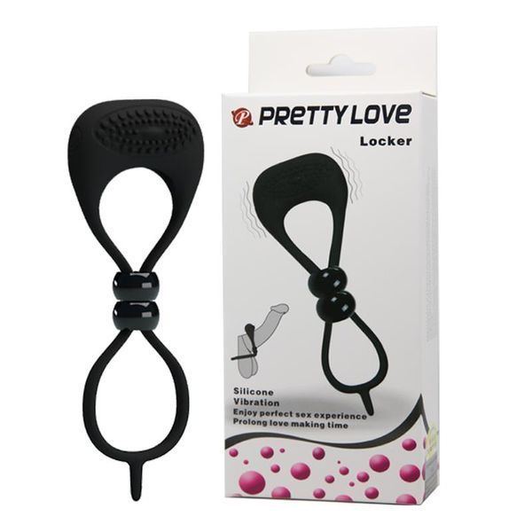 Виброкольцо Pretty Love Locker, 15,6 см (черный) 90544 фото