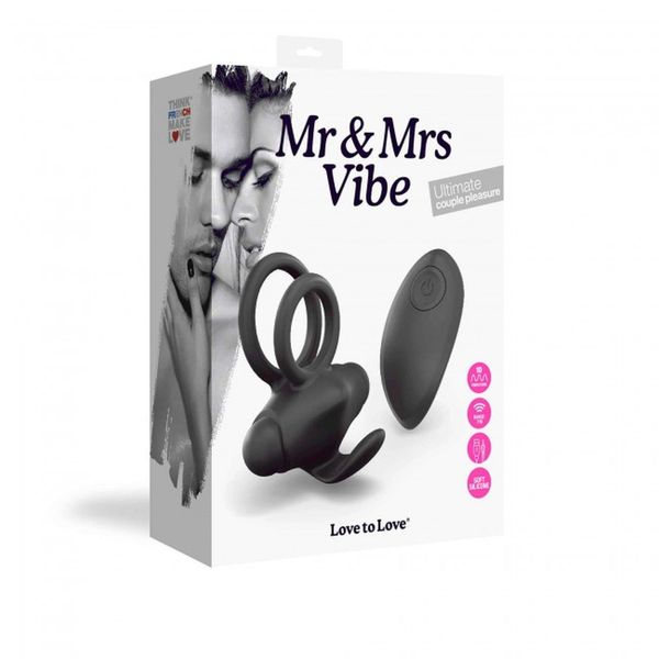 Ерекційне кільце Love To Love Mr & Mrs Vibe, 3,5 см (чорний) 13705 фото