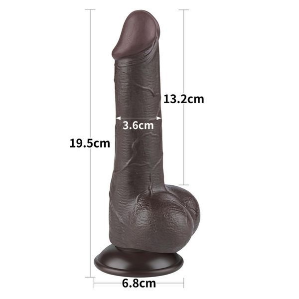 Фалоімітатор Lovetoy Sliding-Skin Dual Layer Dong 7.5'', 19.5 см (чорний) 129210 фото