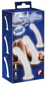 Набор анальных пробок Crystal Clear Anal Training Set, 3 шт (прозрачный) 81772 фото