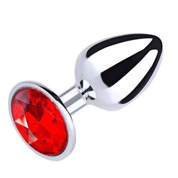 Анальна пробка Secret Play Metal Butt Plug Red M, 8,5 см (червоний) 18371 фото