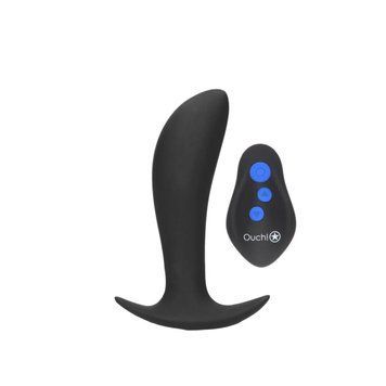 Анальна пробка Ouch! E-stim Vibrating Plug, 12.3 см (чорний) 225148 фото