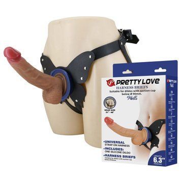 Страпон Pretty Love Harness Briefs Wells 6.3", 20.6 см (телесный) 102935 фото