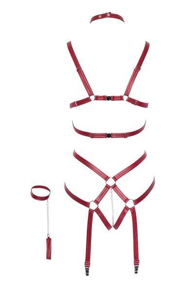 Бондажний набір Bad Kitty Naughty Toys Bondage Body, S/M (червоний) 83066 фото