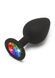 Анальная пробка с кристаллом ToyJoy Rainbow Booty Jewel Medium, 8 см (черный) 76366 фото 1