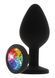 Анальная пробка с кристаллом ToyJoy Rainbow Booty Jewel Medium, 8 см (черный) 76366 фото 2
