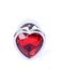 Анальна пробка с кристаллом Jewellery Silver Heart Plug, 7х2.7 см (красный) 7979 фото 2