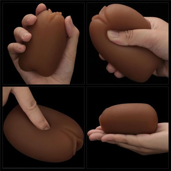 Двойной мастурбатор Lovetoy Ass and Vagina (коричневый) 212310 фото