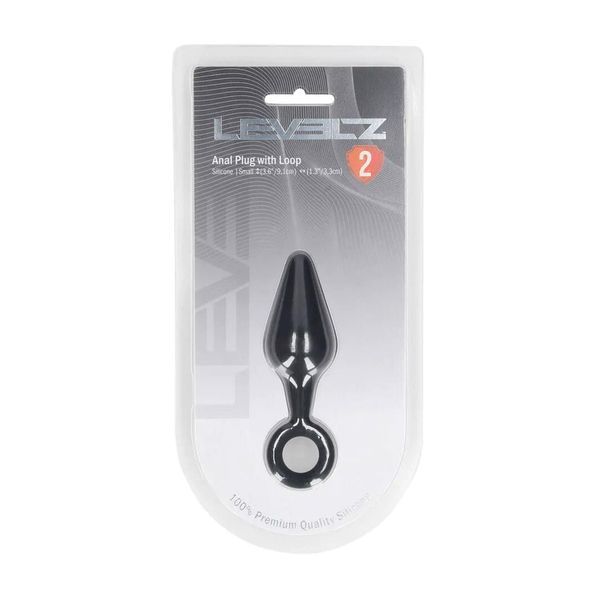 Анальна пробка Levelz Anal Plug with Loop S, 10 см (чорний) 217864 фото