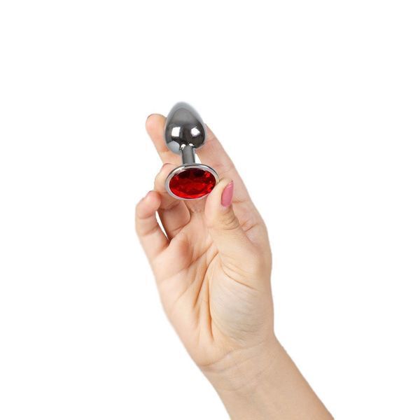Анальна пробка Secret Play Metal Butt Plug Red M, 8,5 см (червоний) 18371 фото