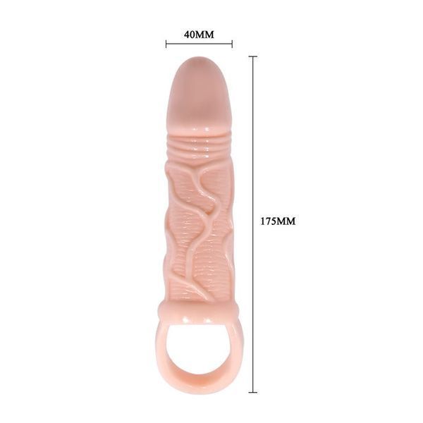 Насадка на пеніс Baile Men Extension, 17.5 см (тілесний) 90486 фото
