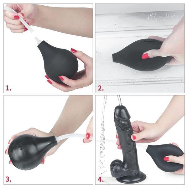 Фалоімітатор LoveToy Squirting 11'', 28 см (чорний) 28864 фото