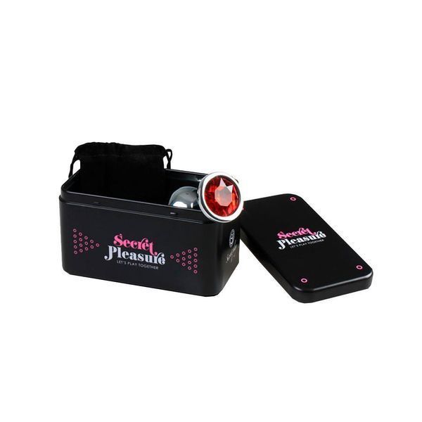 Анальна пробка Secret Play Metal Butt Plug Red M, 8,5 см (червоний) 18371 фото
