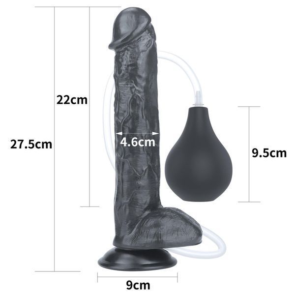 Фалоімітатор LoveToy Squirting 11'', 28 см (чорний) 28864 фото