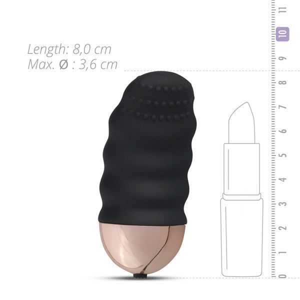 Віброяйце Teazers Ribbed Vibrating Egg, 8 см (чорний) 70974 фото