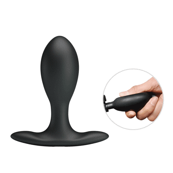 Анальна пробка Pretty Love Inflatable Anal Plug 9.1 см (чорний) 90536 фото